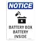 Signmission OSHA Notice Sign, 10" Height, Rigid Plastic, Battery Box Battery Inside Sign With Symbol, Portrait OS-NS-P-710-V-10308 - alternate 1